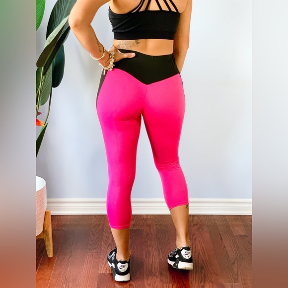 High Waist Fitness Leggings ~ PINK (S - XL) - Picture 2 of 4